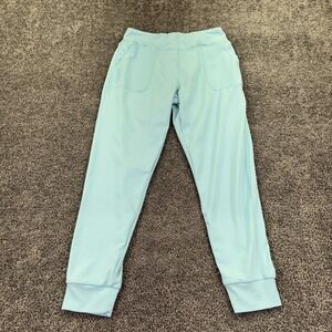 Real Essentials Legging Pants Womens L Blue Elastic Waist Pockets Yoga Stretch